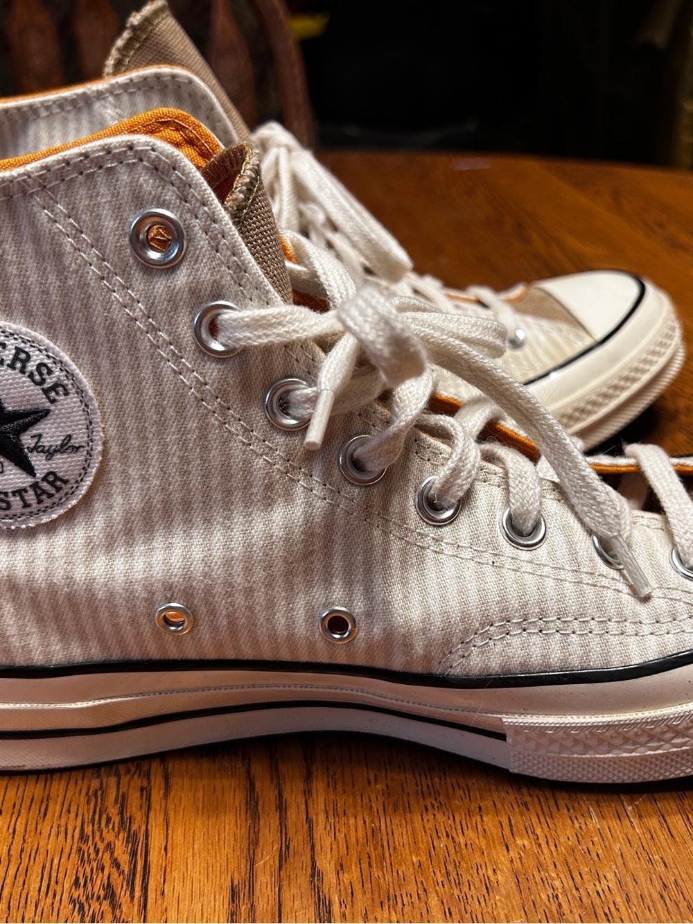 Converse Men's 8/Women's 10 High-Top Sneakers with Orange Trim
